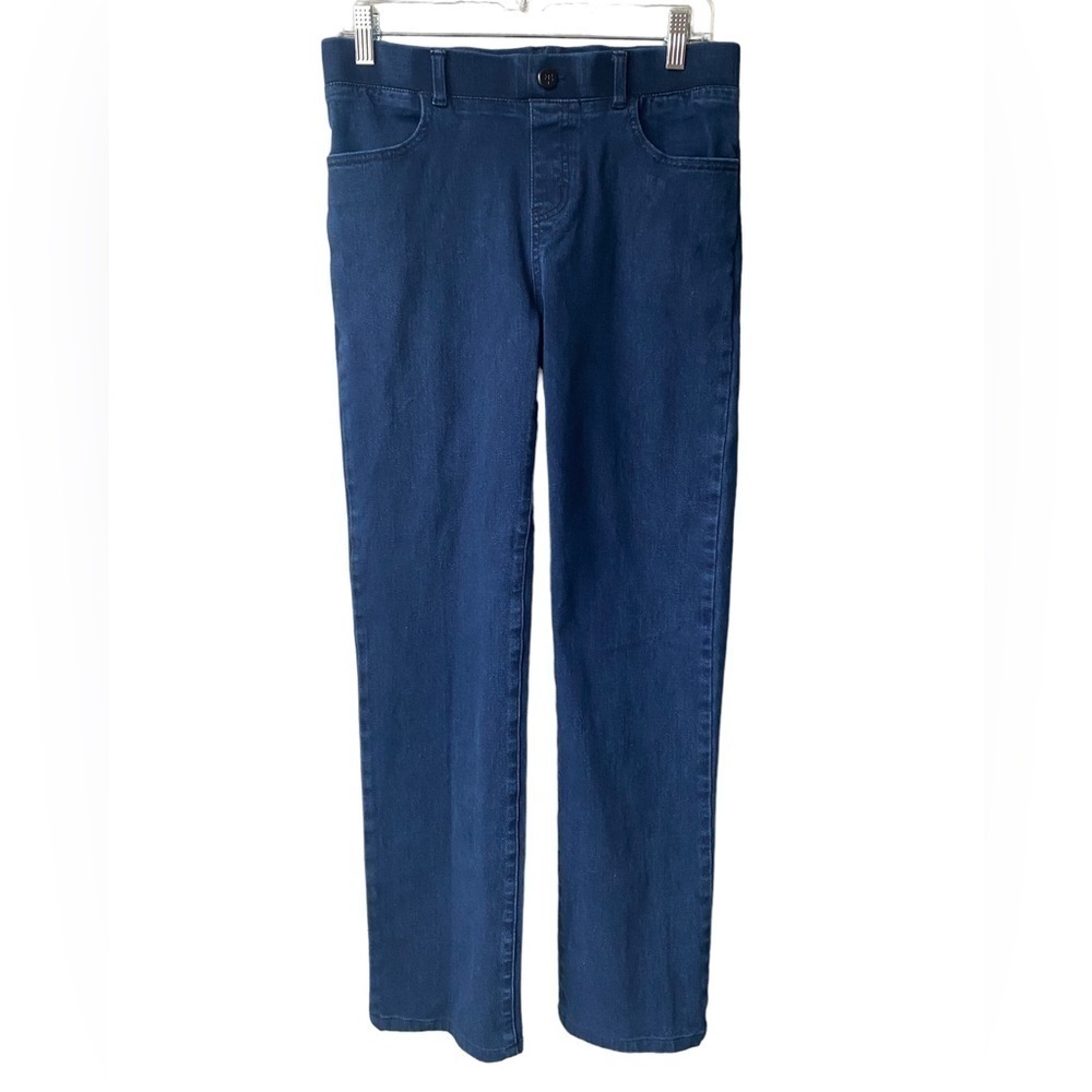 Betabrand Straight Leg Yoga Denim Jean Size M Pull On‎ Stretch Dark Wash - Picture 4 of 11